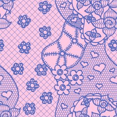 Lace seamless pattern with flowers N50