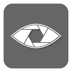 Shutter eye conceptual flat abstract vector icon N4