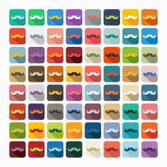 Flat design mustache N7