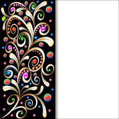 background with ornament swirls of gold and precious stones