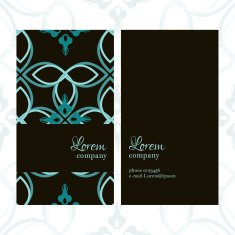 Business Card with geometric floral pattern N30