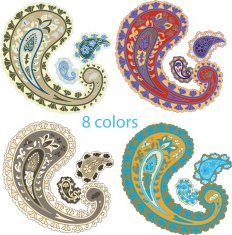 Traditional ornamental set Paisley design