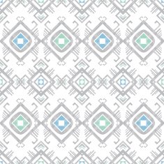 Vector grey blue tribal geometric seamless pattern