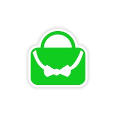 icon sticker realistic design on paper bag