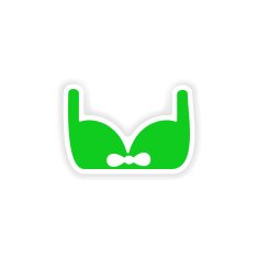 icon sticker realistic design on paper brassiere