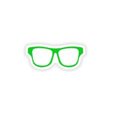 icon sticker realistic design on paper sunglasses N3