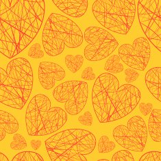 seamless background hearts of different sizes thread