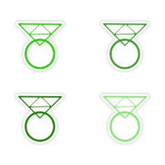 assembly realistic sticker design on paper rings N2