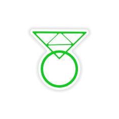 icon sticker realistic design on paper ring N3
