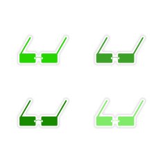 assembly realistic sticker design on paper glasses N3