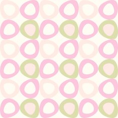 Seamles pattern with pink and olive ovals