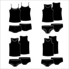 T-shirts and underwear Black