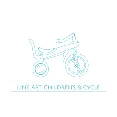 Line Art Childrens Bicycle Two N2