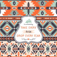 Seamless bright pattern with geometric elements in navajo style