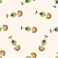 lady woman cartoon seamless pattern N8