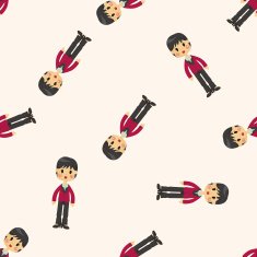 lady woman cartoon seamless pattern N9