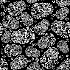 Halloween and day of the Dead scull Vector seamless pattern