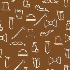 Seamless hand drawn background on gentlemen club theme
