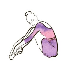 vector hand drawing ballerina figure watercolor N2