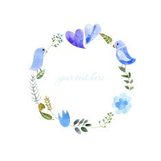 wreath of painted watercolor