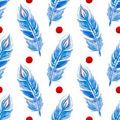 Watercolor feather pattern N4