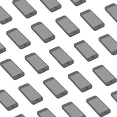Vector Seamless Pattern with Repeating Smart Phones