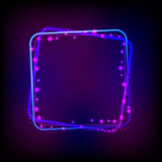 Vector glowing frame against dark background