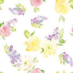 Watercolor flower pattern N56