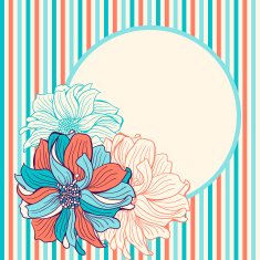 Greeting card with hand-drawn flowers N2
