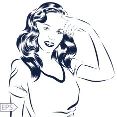 Woman vector portrait on a background N3