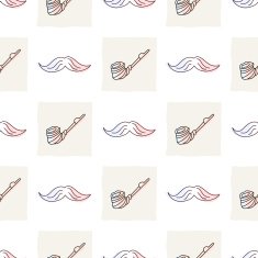 Hipster seamless pattern with mustaches and tobacco pipe