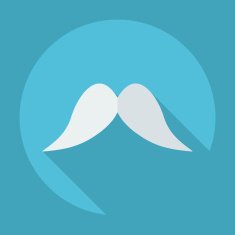 Flat modern design with shadow icon mustache N54