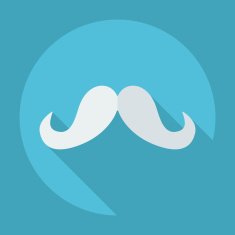 Flat modern design with shadow icon mustache N55
