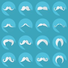 Flat modern design with shadow icon mustache N58