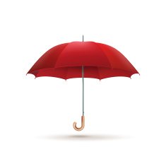 Red umbrella isolated EPS 10