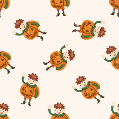 Halloween party costume cartoon seamless pattern background N6