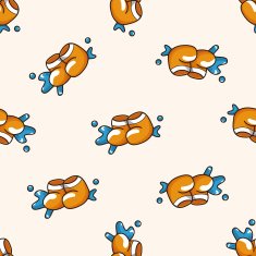 rainy boots cartoon seamless pattern background