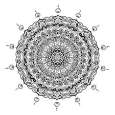Ornament black white card with mandala