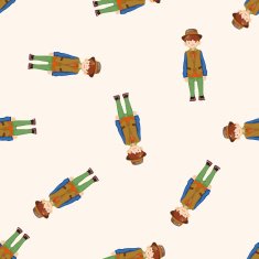 boy man cartoon seamless pattern background N2