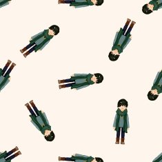 boy man cartoon seamless pattern background N3