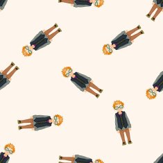 boy man cartoon seamless pattern background N4