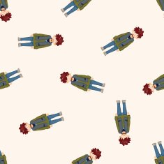 boy man cartoon seamless pattern background N8