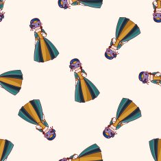 people party dress cartoon seamless pattern background N3