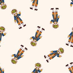 people party dress cartoon seamless pattern background N6