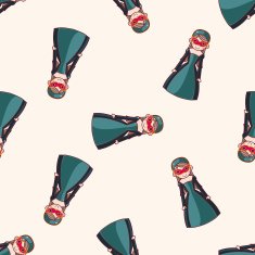 people party dress cartoon seamless pattern background N9