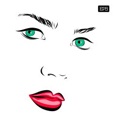 Woman vector portrait on a background N8