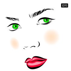 Woman vector portrait on a background N9