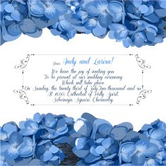 Wedding invitation with hydrangea for your design Vector