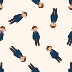 boy man cartoon seamless pattern background N11