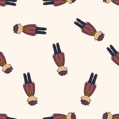 boy man cartoon seamless pattern background N13